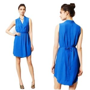 MAEVE x ANTHROPOLOGIE • Liban Shawl Sleeveless Shirt Dress Sky Blue • XS